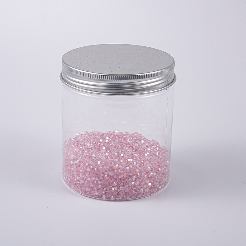Pink Polyeder 3,0 mm Stickerglasperlen